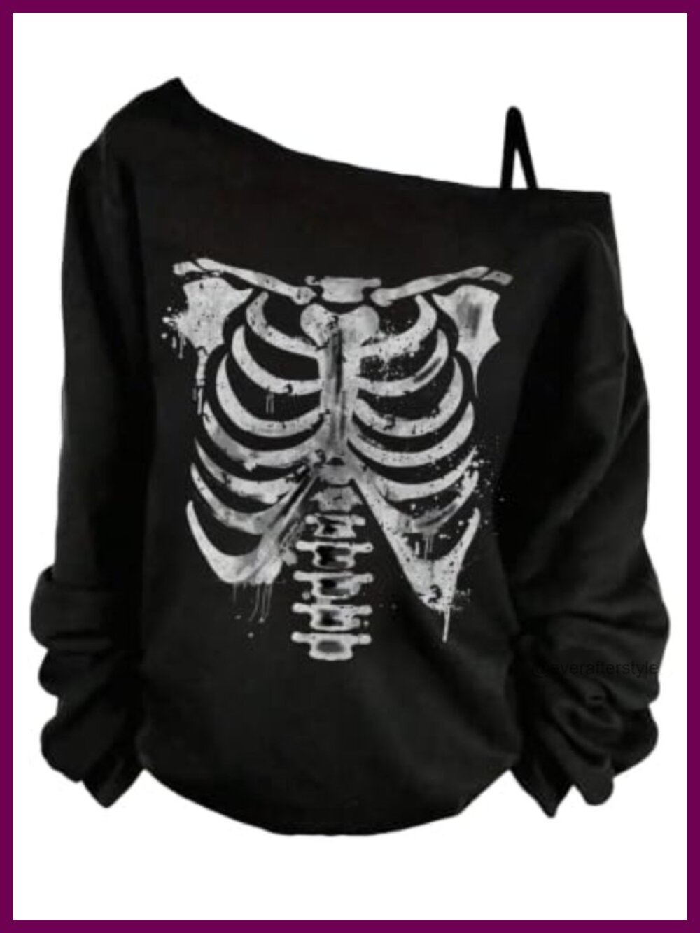 Plus Size Gothic Skull Graphic Long Sleeve Tee Loose Y2K Top